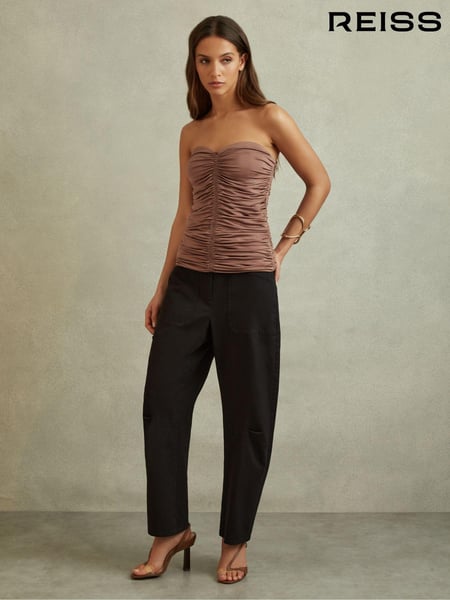 Reiss Mink Marina Ruched Strapless Tube Top (N97270) | € 137