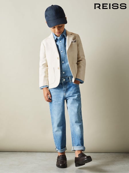 Reiss Stone Aphrodite 3-9 yrs Slub Check Single Breasted Blazer (N98050) | € 168