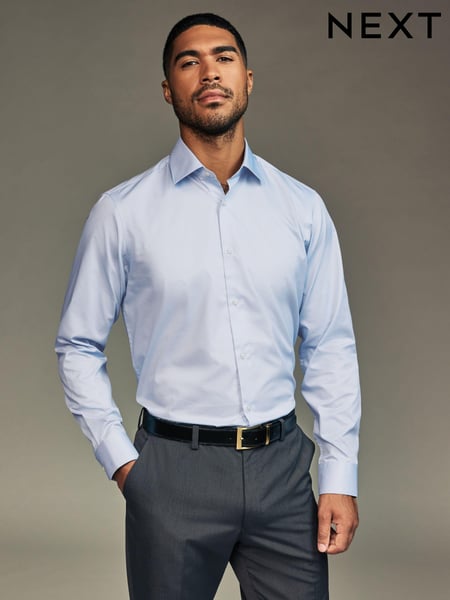 Light Blue Regular Fit Single Cuff Easy Care Twill Shirt (N99217) | € 39