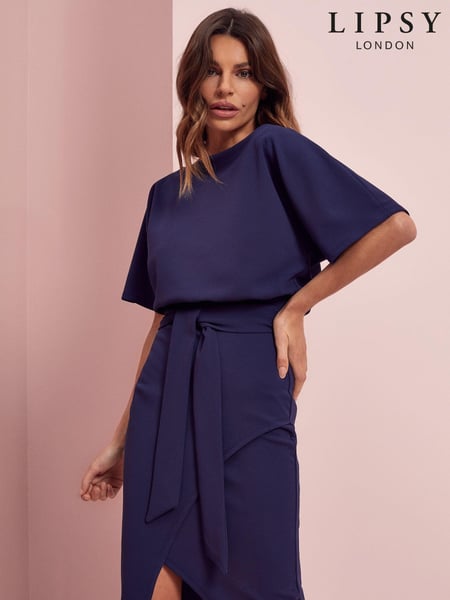 Lipsy Navy Kimono Belted Midi Dress (P22366) | € 25