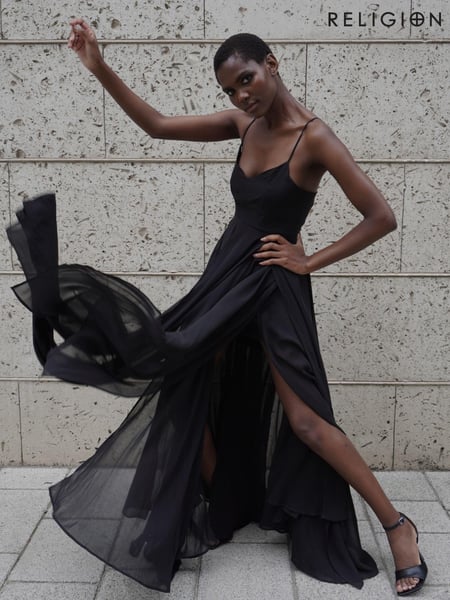 Religion Black Infamous Olsen Full Layer Maxi Dress (P40125) | € 62