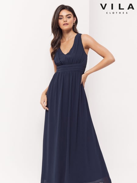Marineblau - Vila Sleeveless V Neck Tulle Maxi Dress (P57583) | 42 €