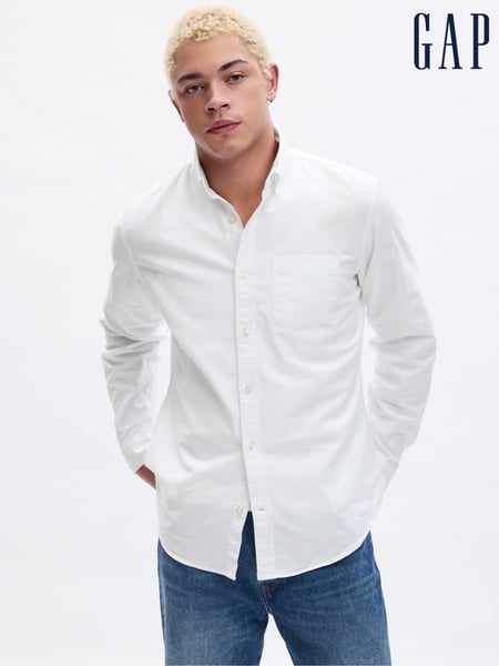 Gap White Regular Fit Long Sleeve Oxford Shirt (Q18554) | € 62