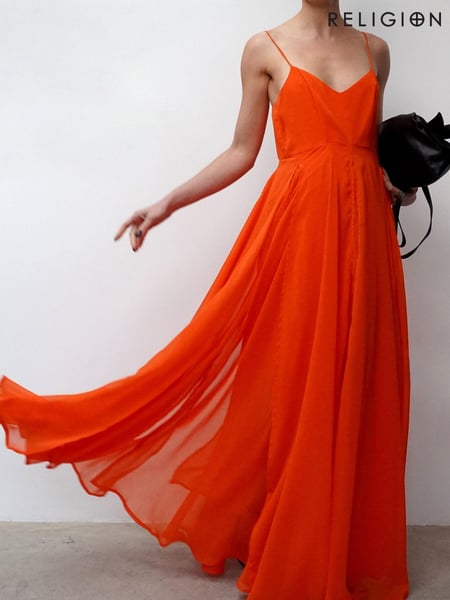 Religion Orange Infamous Olsen Full Layer Maxi Dress (Q36524) | € 78