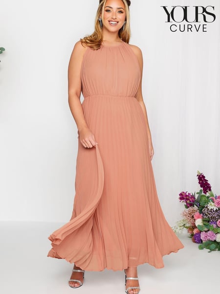 Yours Curve Pink London Occasion Pleated Maxi Dress (Q36793) | € 44