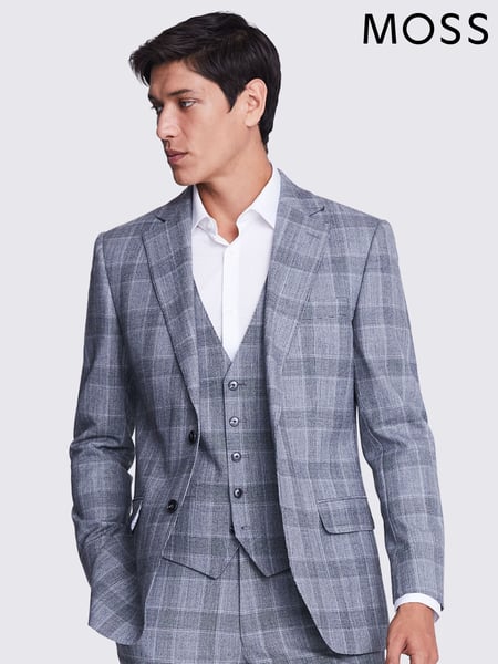 MOSS Grey Tailored Fit Check Jacket (Q45181) | € 147
