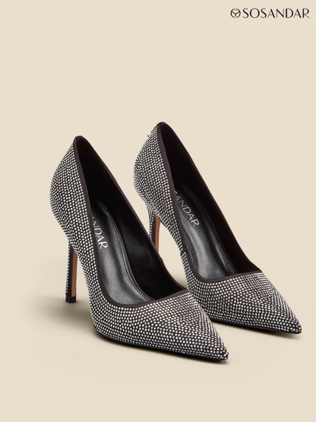 Sosandar Silver Hot Fix Court Shoes (Q49051) | € 77