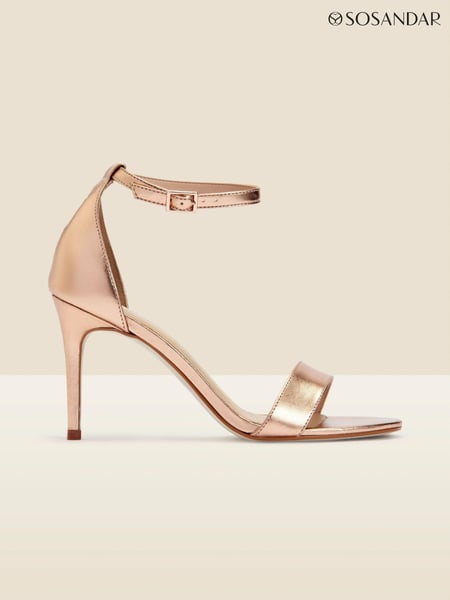 Sosandar Gold Barely There High Heel Sandals (Q49063) | € 123