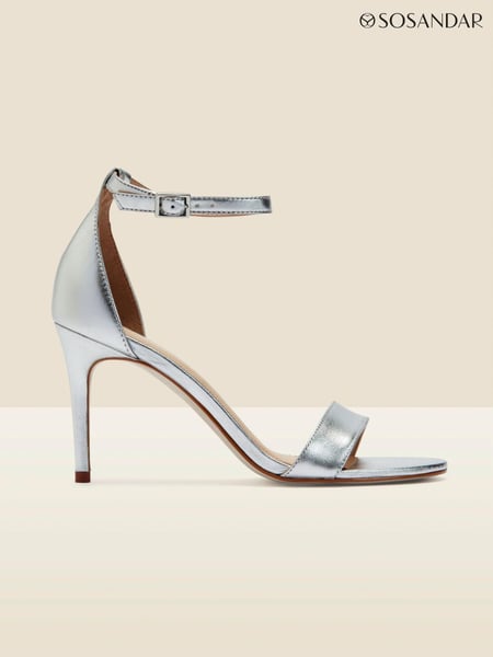 Sosandar Silver Barely There High Heel Sandals (Q49072) | € 61