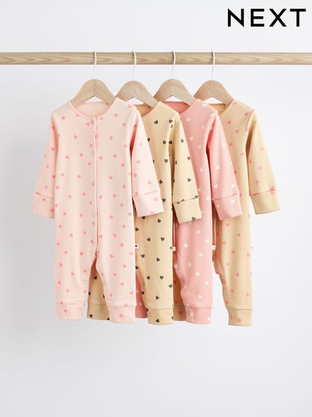 Pink 4 Pack Baby Footless Sleepsuits (0mths-3yrs) (Q49839) | € 24 - € 26