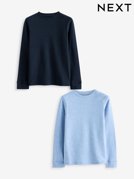 Blue/Navy Thermal Long Sleeve Tops 2 Pack (2-16yrs) (Q55697) | € 21 - € 30