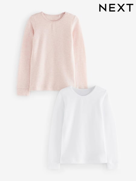 Pink/White Thermal Long Sleeve Tops 2 Pack (2-16yrs) (Q55699) | € 14 - € 21