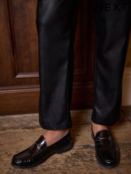 Black Penny Loafers With Snaffle Trim (Q61132) | € 82