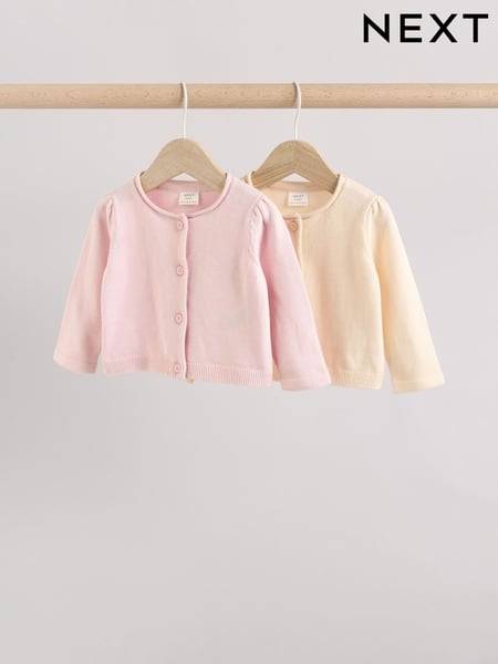 Pink/Neutral 100% Cotton Cardigans 2 Pack (0mths-3yrs) (Q61167) | € 20 - € 23