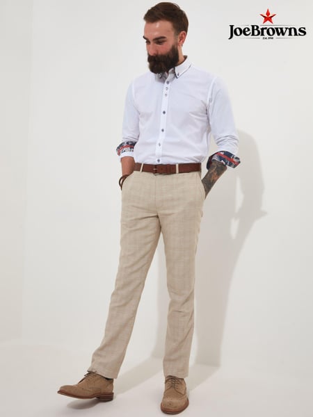 Joe Browns Cream Regular Fit Check Straight Leg Suit: Trousers (Q61338) | € 46
