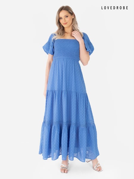 Shirring Front Tiered Midaxi Dress With Trim Detail (Q62599) | € 54