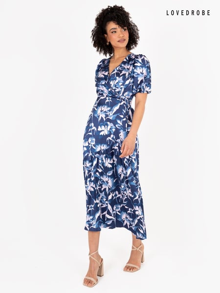 Lovedrobe Wrap Front Puff Sleeve Midaxi Dress (Q62607) | € 39
