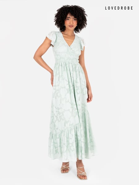 Lovedrobe Wrap Front Flutter Sleeve Maxi Dress (Q62637) | € 49