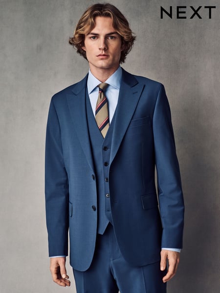 Blue Slim Fit Wool Blend Motionflex Suit Jacket (Q62666) | € 164