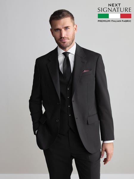 Black Regular Fit Signature Nova Fides Wool Jacket (Q62687) | € 194