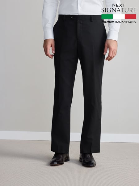 Black Regular Fit Signature Nova Fides Wool Trousers (Q62690) | € 103