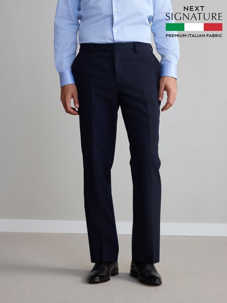 Navy Regular Fit Signature Nova Fides Wool Trousers (Q62694) | € 103