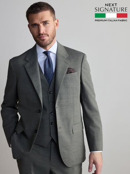 Green Regular Fit Signature Nova Fides Wool Jacket (Q62705) | € 194