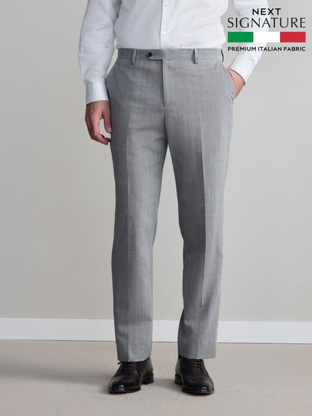 Grey Regular Fit Signature Nova Fides Wool Trousers (Q62712) | € 103
