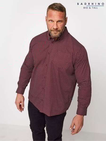 BadRhino Big & Tall Red 100% Cotton Poplin Shirt (Q66623) | € 47