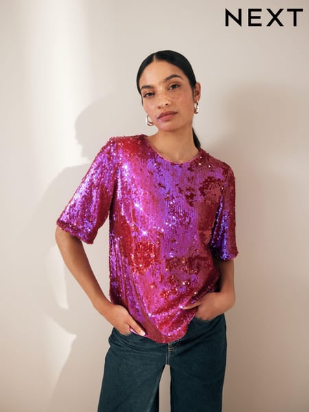 Pink Sequin T-Shirt (Q67047) | € 19