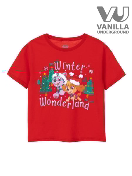 Vanilla Underground Red Paw Patrol Girls Christmas 100% Cotton T-Shirt (Q67119) | € 22