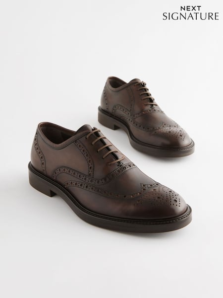 Brown Signature Brogue Shoes (Q68258) | € 59