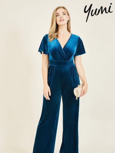 Yumi Blue Jumpsuit With Angel Sleeves (Q70722) | € 101