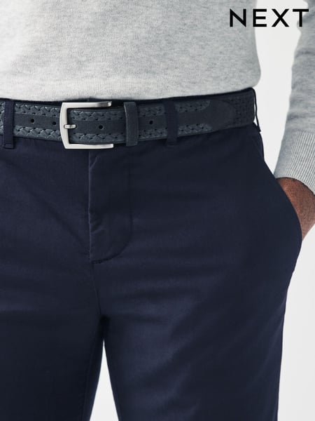 Navy Blue Signature Suede Textured Belt (Q70909) | € 15