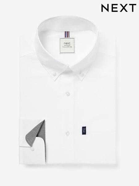 White Regular Fit Button Down Easy Iron Oxford Shirt (Q73498) | € 33