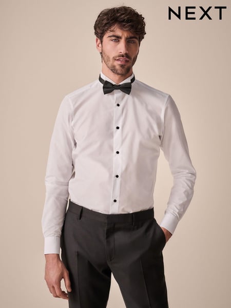 White/Black Skinny Fit Single Cuff Shirt And Bow Tie Pack (Q73600) | € 54