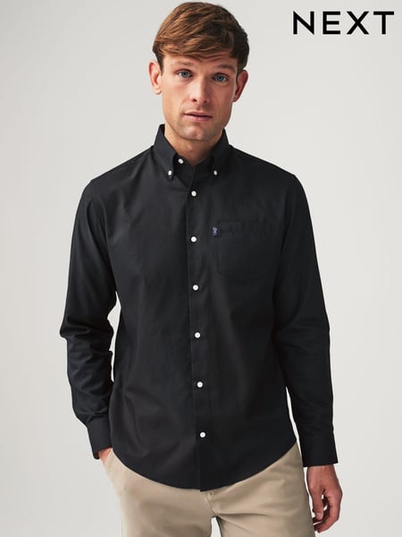 Black Regular Fit Button Down Easy Iron Oxford Shirt (Q73749) | € 36