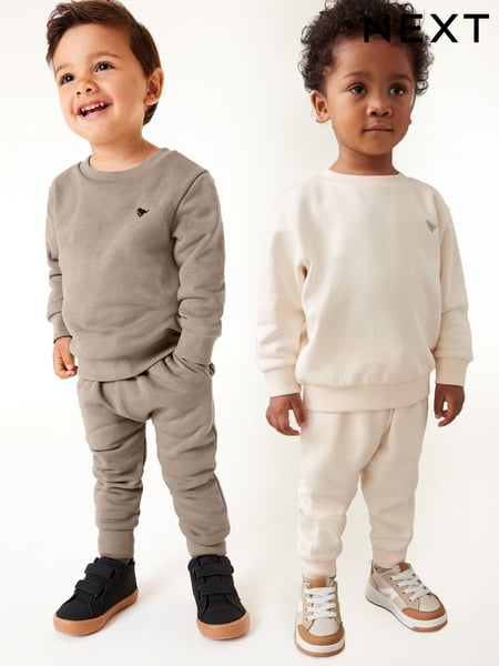 Stone/Cream Sweatshirt and Joggers 2 Pack Set (3mths-7yrs) (Q73918) | € 28 - € 40