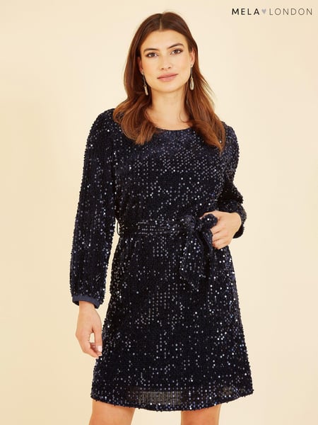 Mela Blue Sequin Smock Dress (Q73947) | € 15