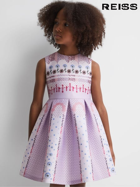 Reiss Lilac Lana 9-13 yrs Scuba Floral Print Dress (Q74786) | € 94