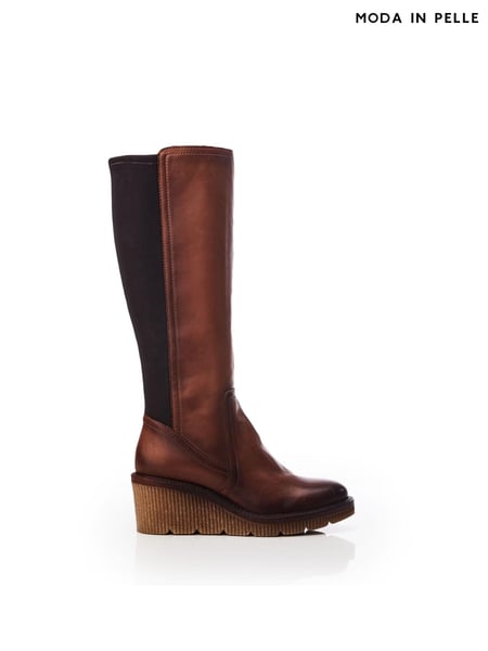 Moda in Pelle Harpette Crepe Wedge Long Side Zip Boots (Q75214) | € 343
