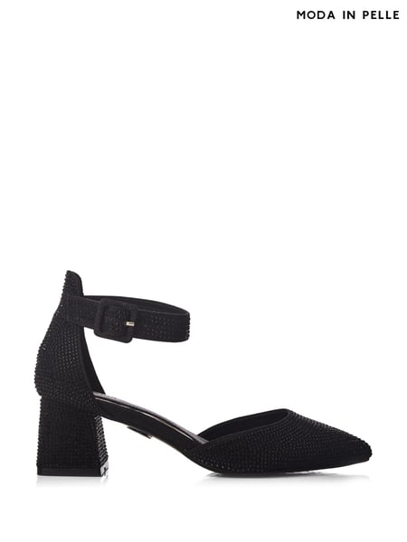 Moda in Pelle Kadie Block Heel Mid Point 2 Part D'Orsey Black Shoes (Q75469) | € 27