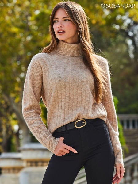Sosandar Brown Rib Knit Super Cosy Jumper (Q76363) | € 46