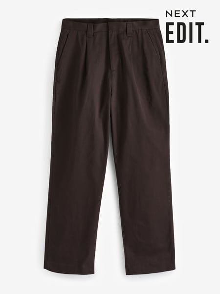Brown EDIT Wide Leg 100% Cotton Trousers (Q77021) | € 60