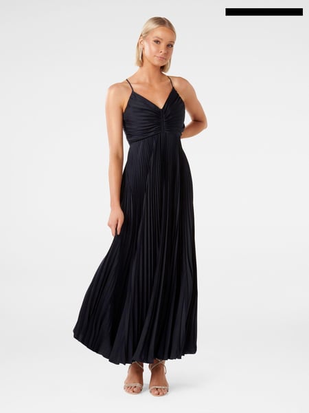 Forever New Black Geri Tie Black Pleated Dress (Q78812) | € 40
