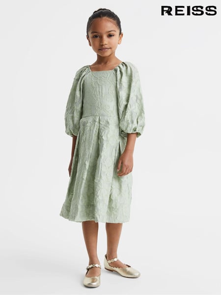 Reiss Sage Thea 4-9 yrs Jacquard Puff Sleeve Dress (Q79061) | € 133
