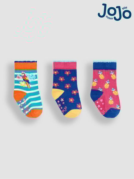 JoJo Maman Bébé Pink Tropical 3-Pack Fruit Socks (Q80297) | € 15