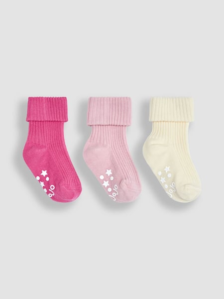 JoJo Maman Bébé Pink 3-Pack Ribbed Socks (Q80305) | € 15