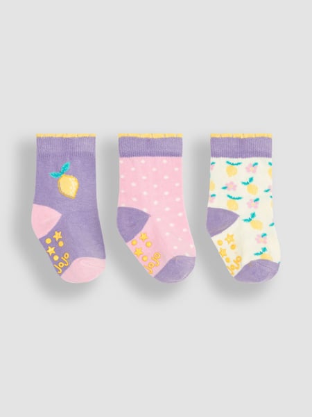 JoJo Maman Bébé Lilac Purple Lemon 3-Pack Fruit Socks (Q80327) | € 15
