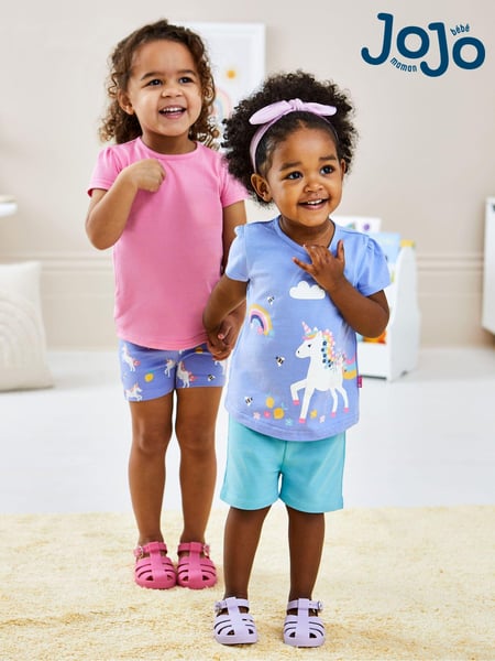 JoJo Maman Bébé Lilac Purple Unicorn & Pink 2-Pack T-Shirts (Q80891) | € 34